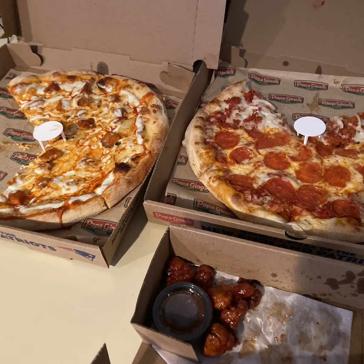 Buffalo Chicken Pizza Pepperoni Pizza