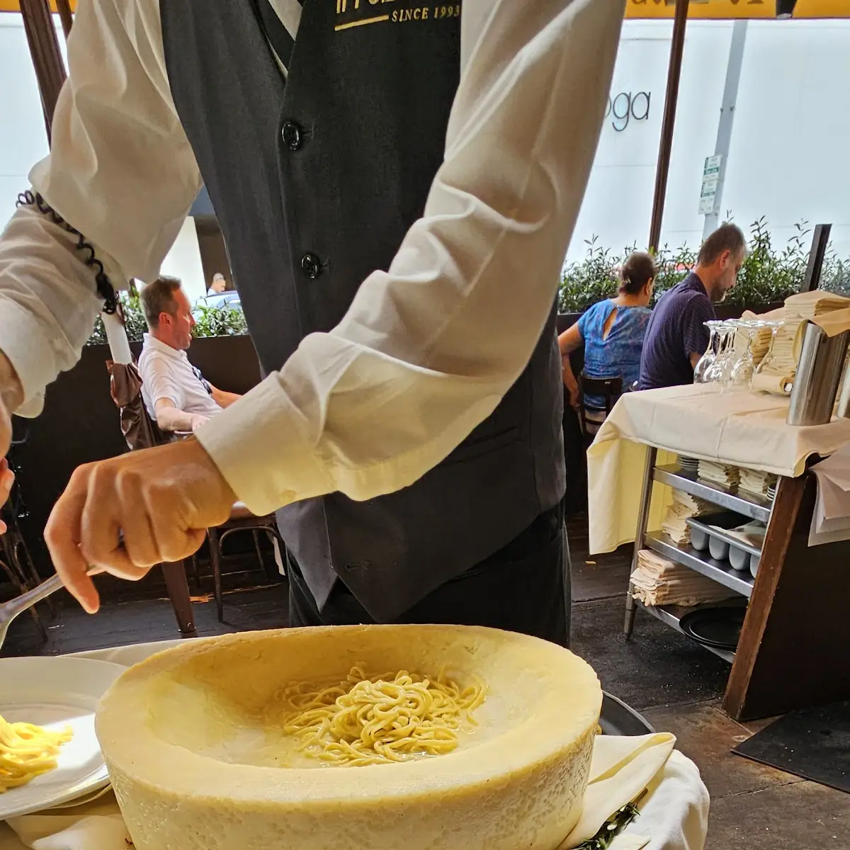 Truffle Pasta with Cheese Wheel