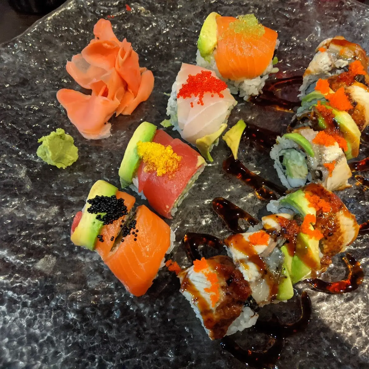 Rainbow Roll and Dragon Roll