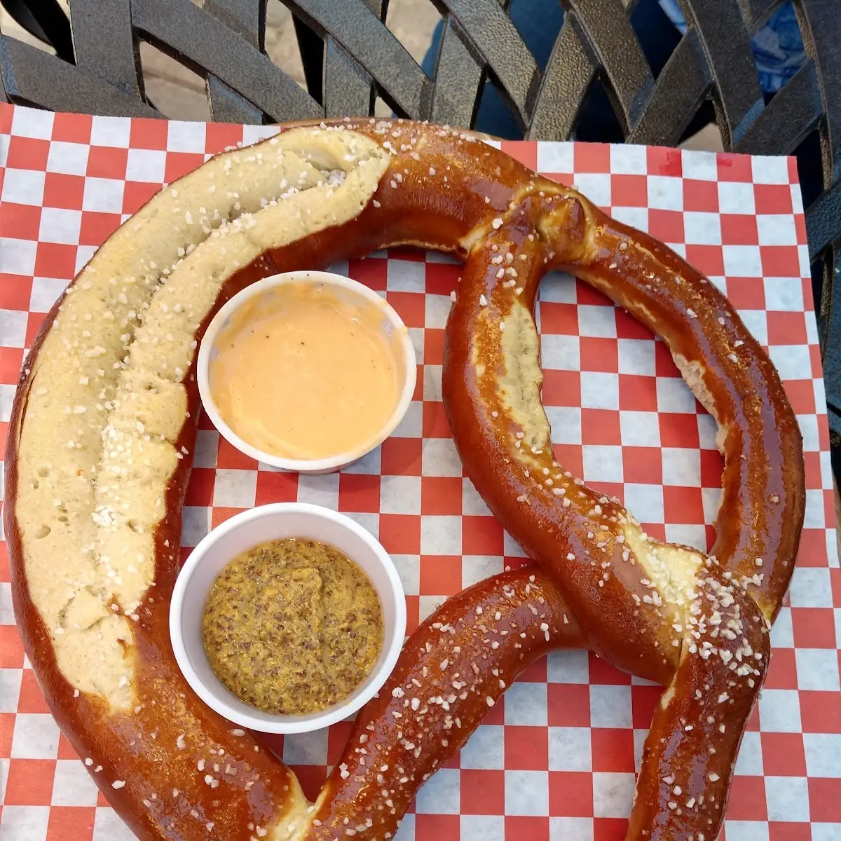 Giant Bavarian Pretzel & Draft Beer