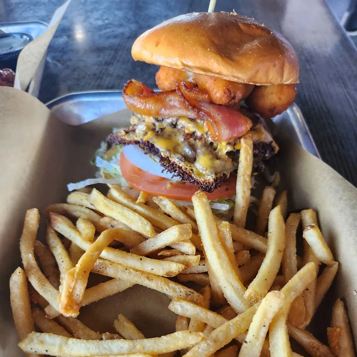 Cheese Curd Bacon Burger