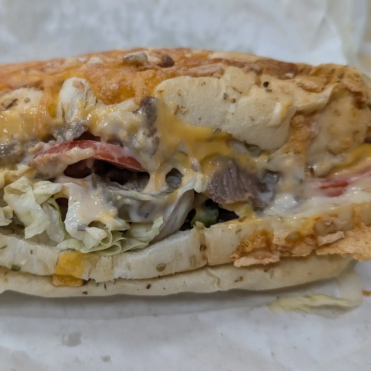Cheesy Garlic Steak Sandwich