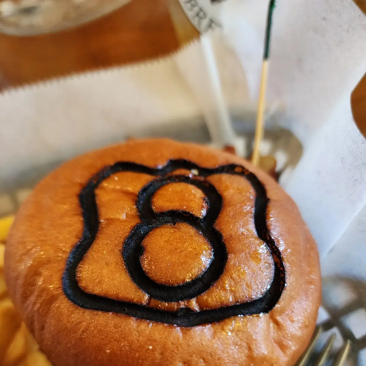 Burger with Route 8 Pub Branded Bun