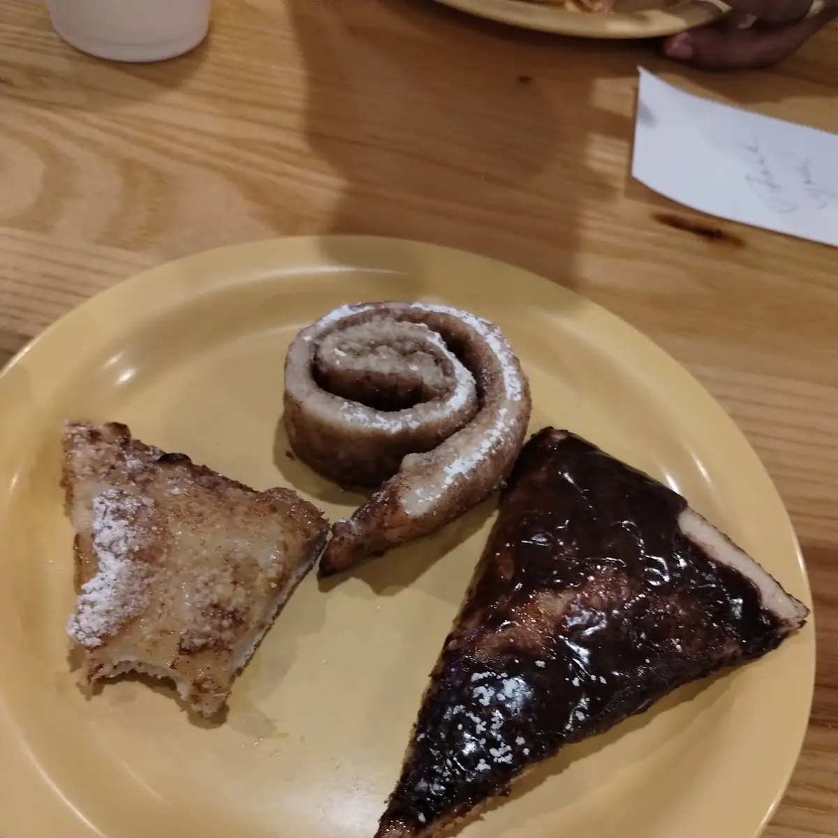 Apple and Chocolate Pizza and Cinnamon Roll