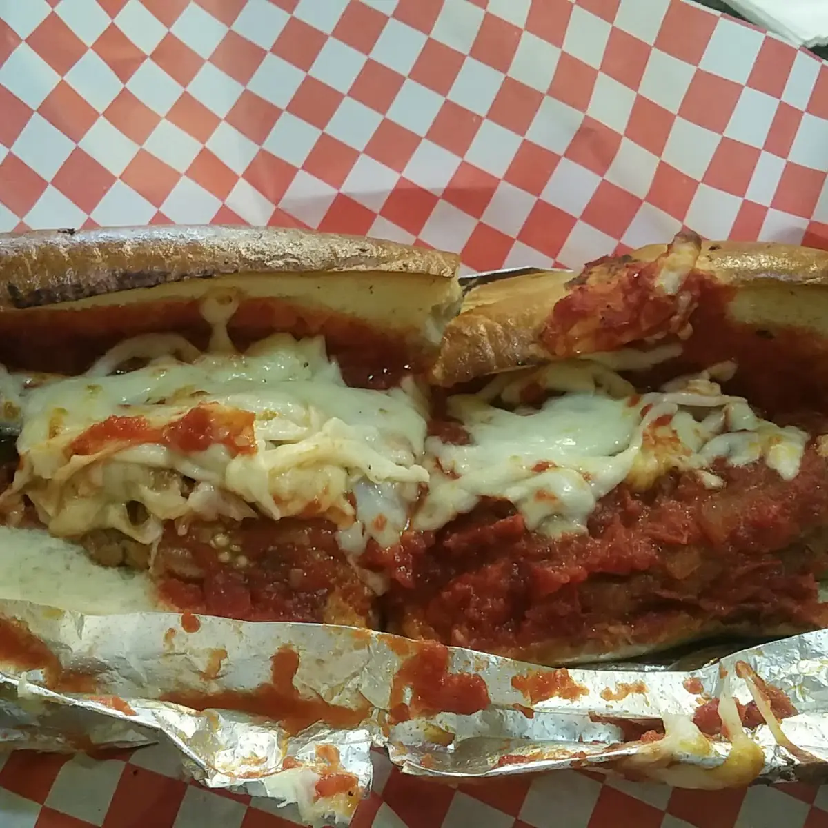 Eggplant Parmigiana Sandwich