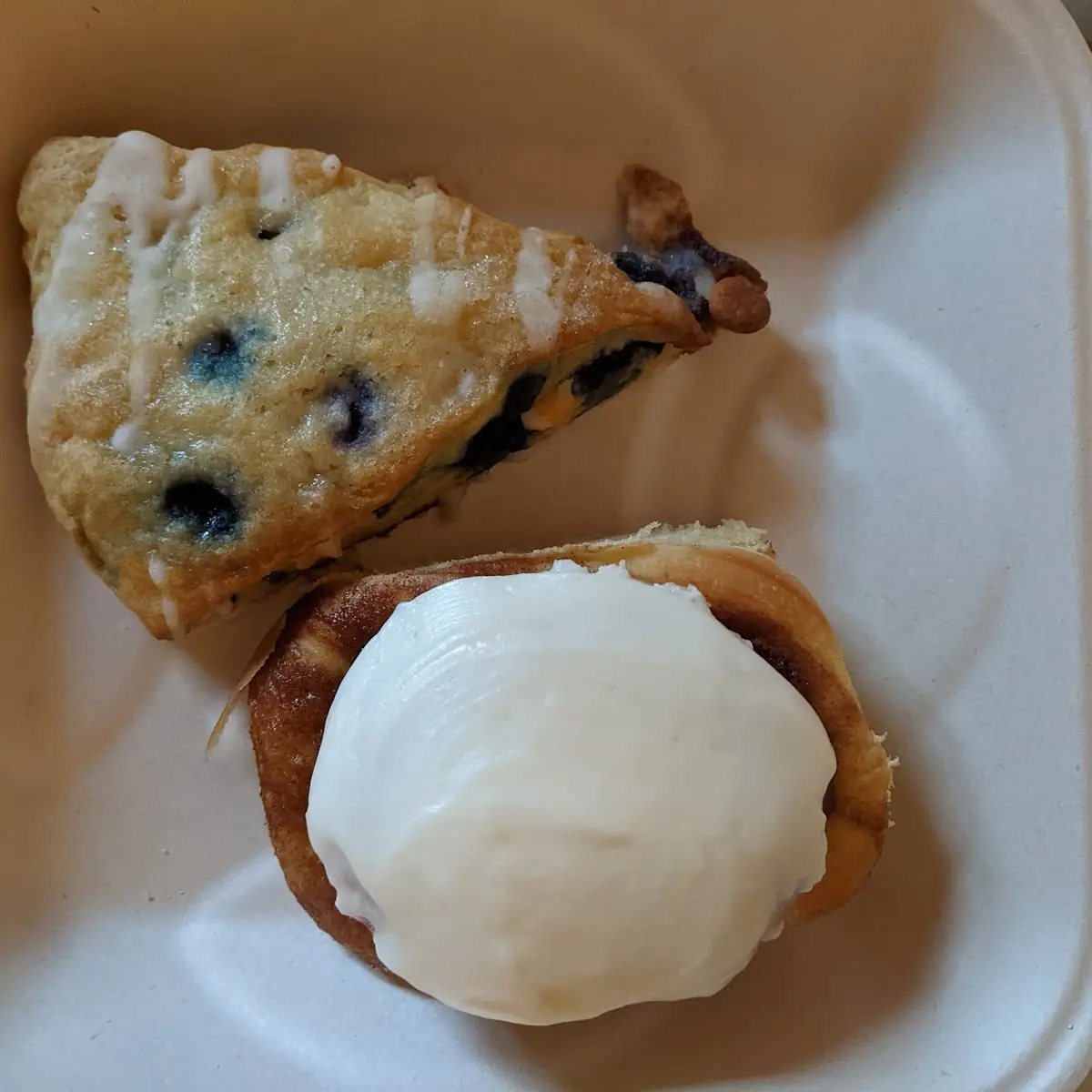 Cinnamon Roll and Blueberry White Chocolate Turnover