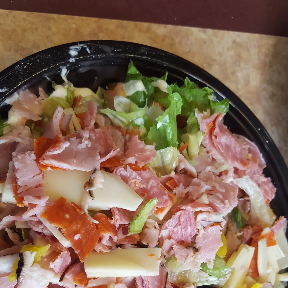 Loaded Italian Sub Made as a Salad Double Meat