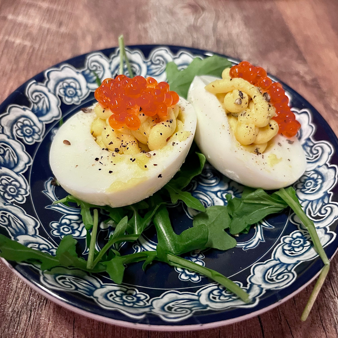 Deviled Eggs with Smoked Roe