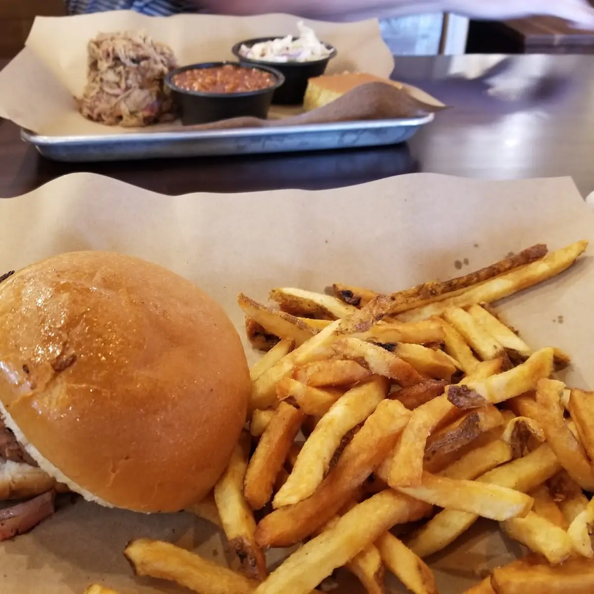 Brisket Sandwich Lean with Fries