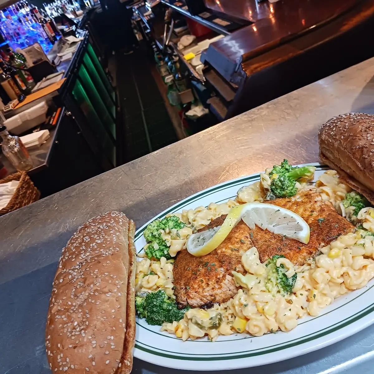 Cajun Salmon with Mac and Cheese