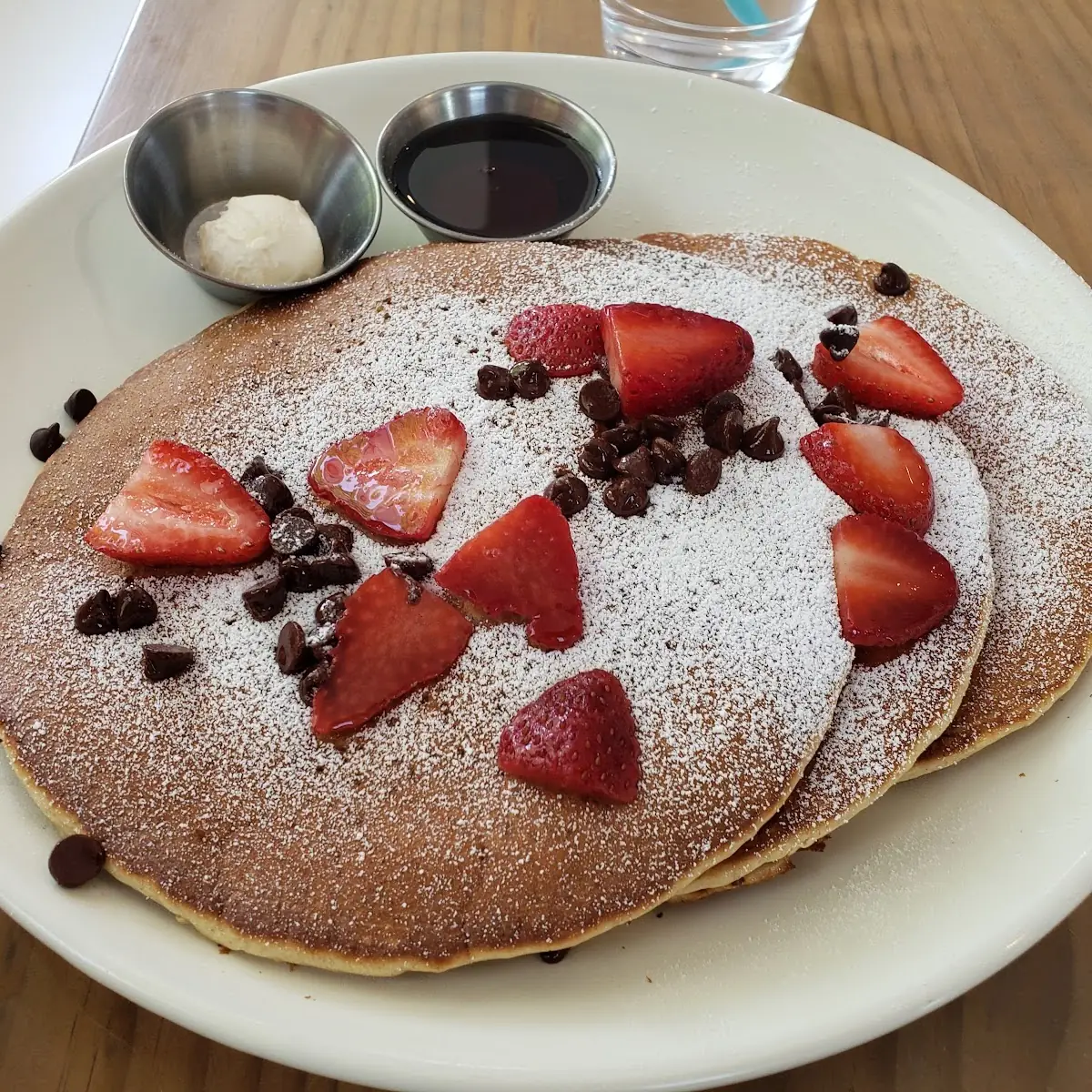 Chocolate Chip & Strawberry Pancakes