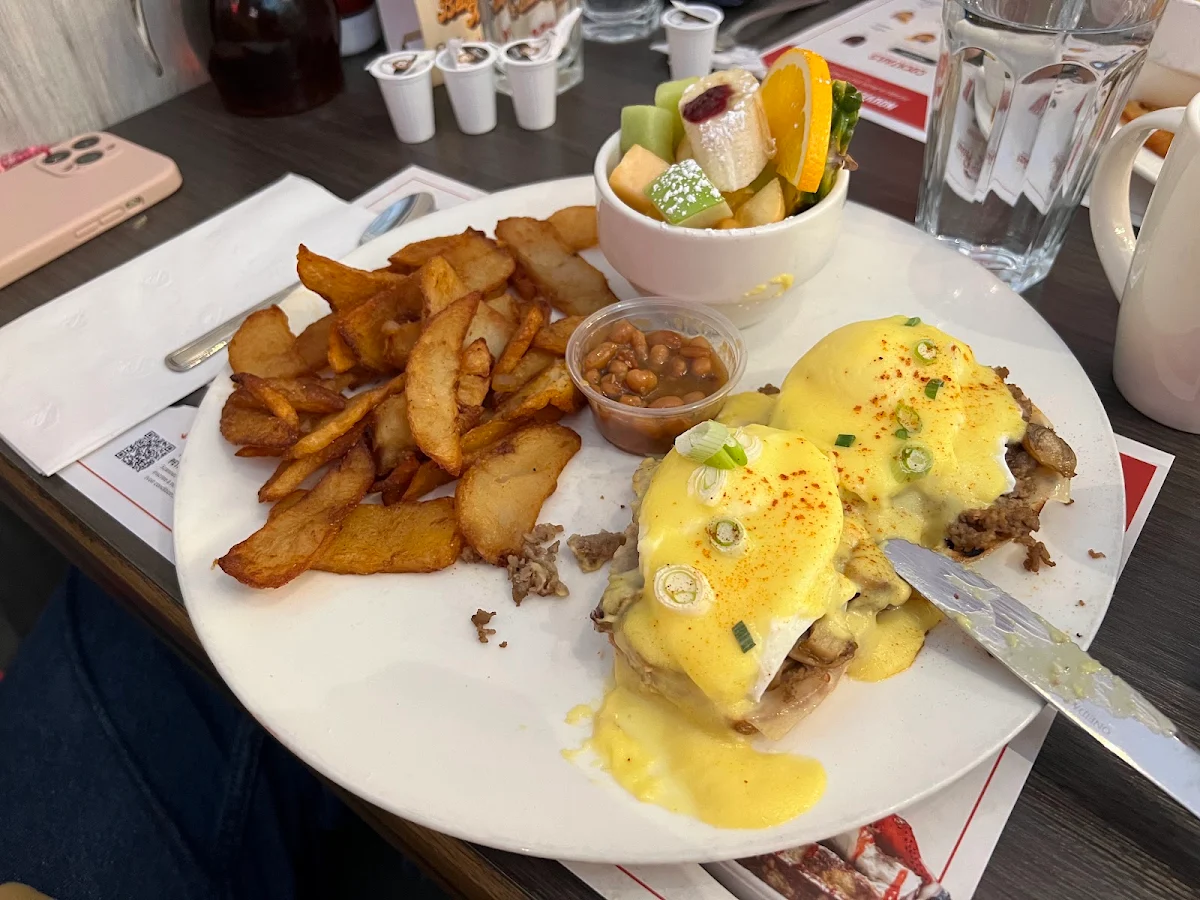 Bénédictes porc effiloché (pulled Porc Benedict)