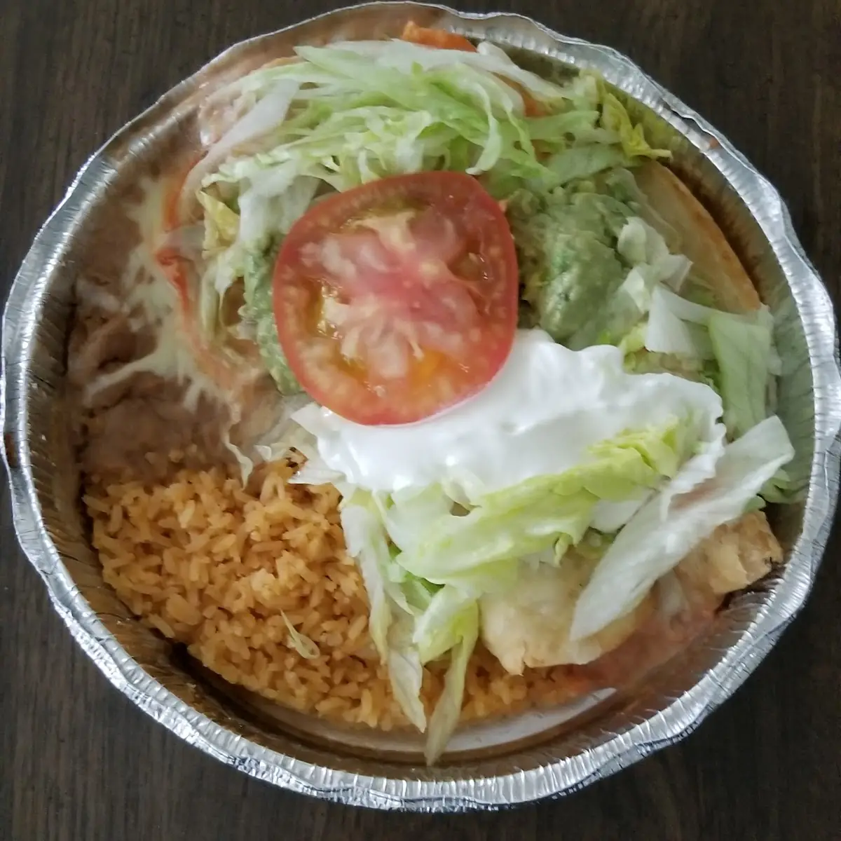 Enchilada Chili Relleno Rice and Beans