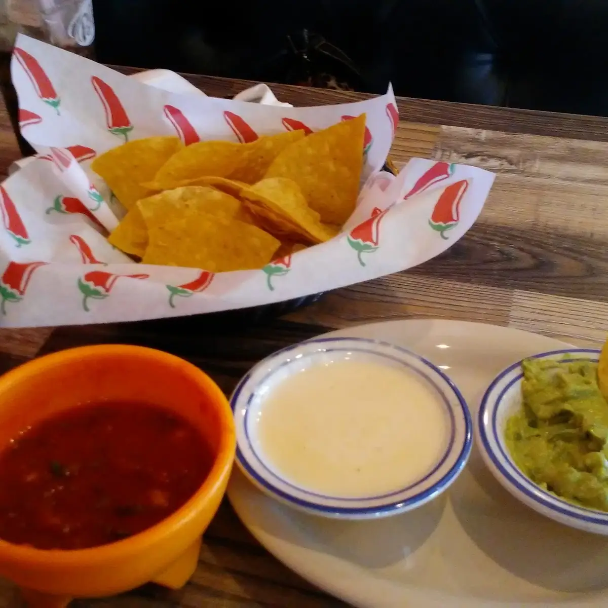 Guacamole Dip Cheese Dip Chips and Salsa