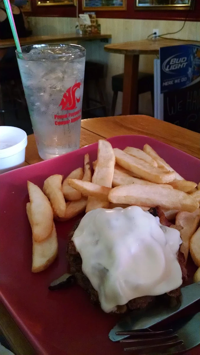 Burger Without a Bun and French Fries