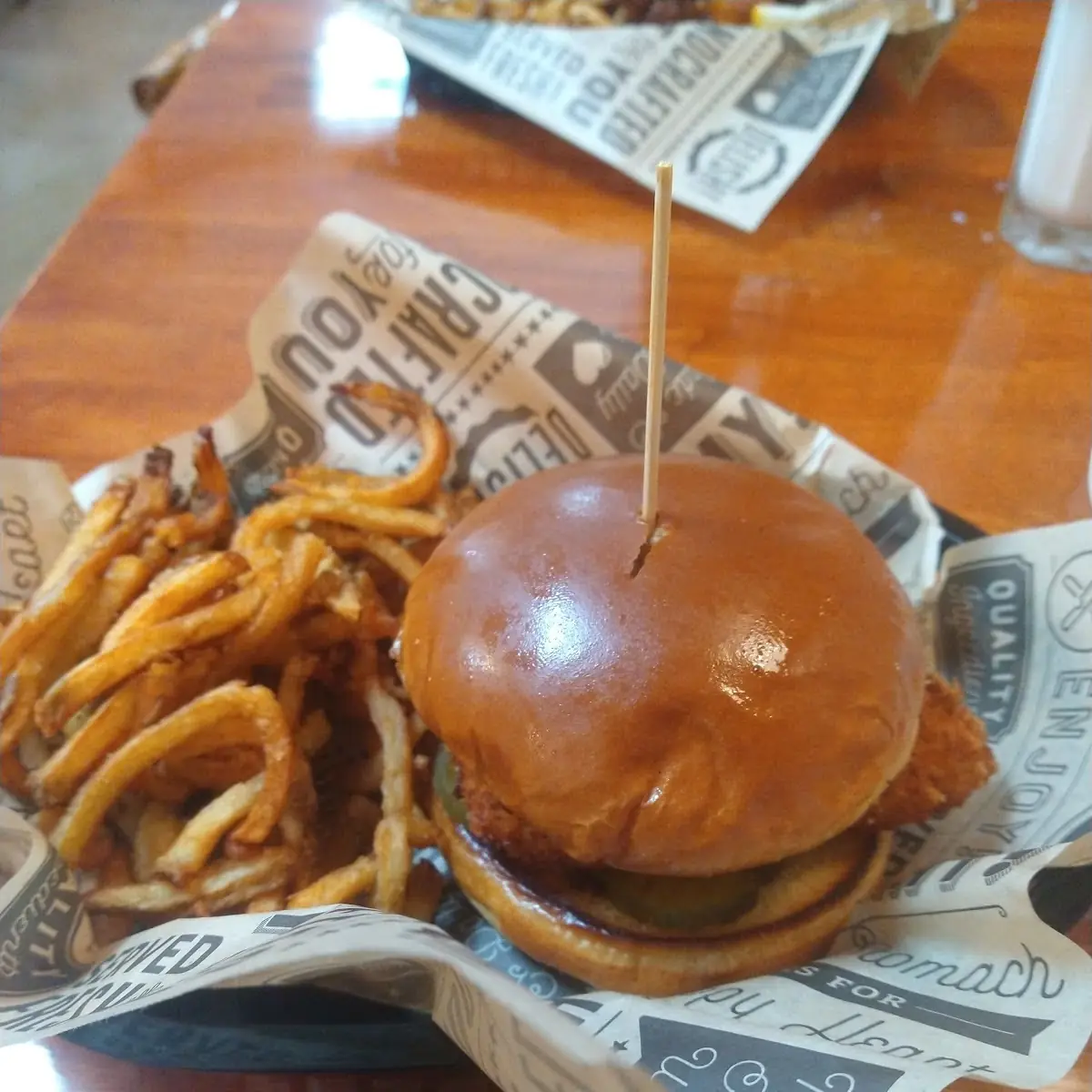 Breaded Chicken Sandwich with Fries