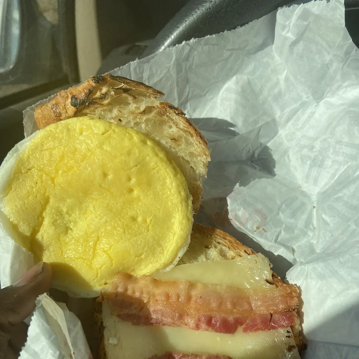 Sweet Bacon Egg and Cheese Sandwich