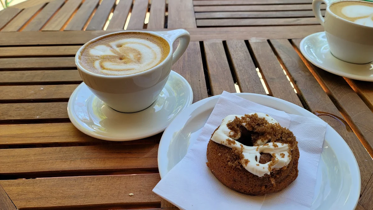 Vanilla Latte and Vegan GF Donut