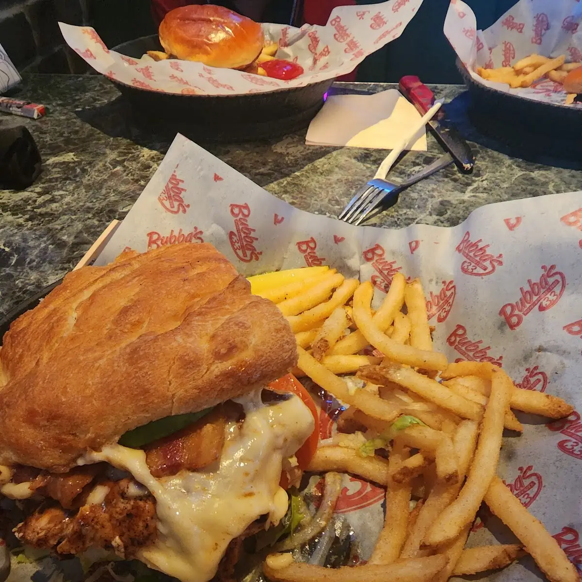 Bacon Burger and Fries