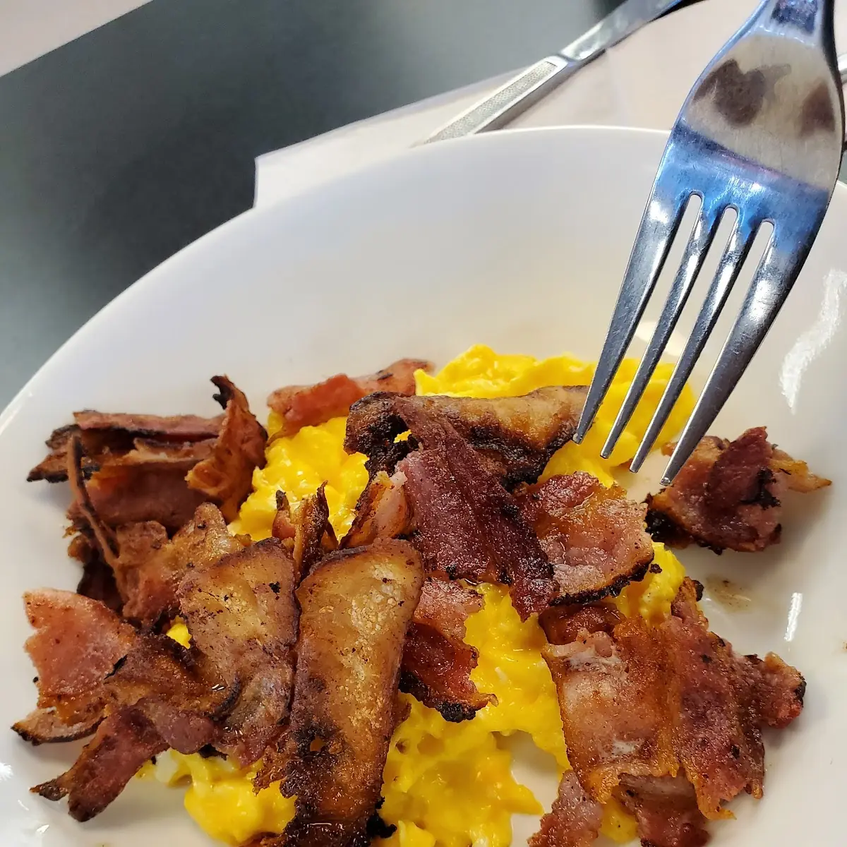 Grits Bowl with Eggs Cheese and Bacon