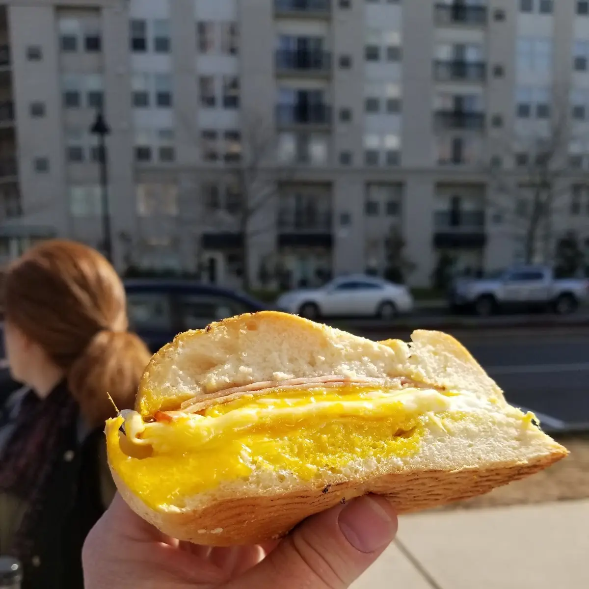 Over Easy Ham Egg and Cheese