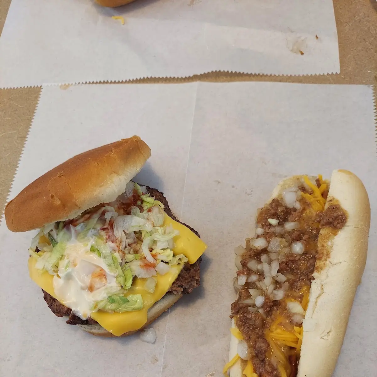 Single Cheese Burger and a Loaded Bake