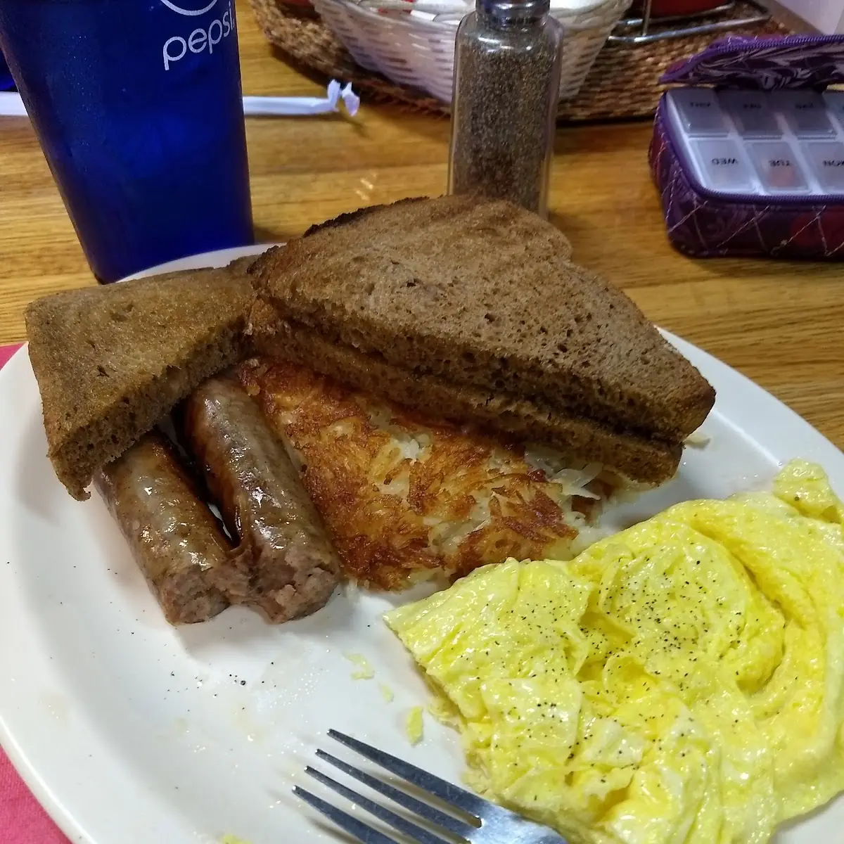 Scrambled Eggs Home Fries and Toast
