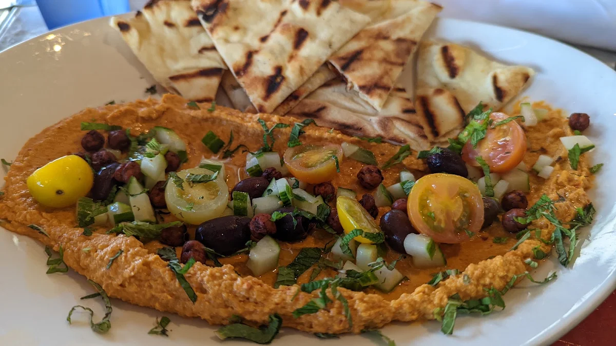 Pita and Hummus Plate, Cafe Le Hibou
