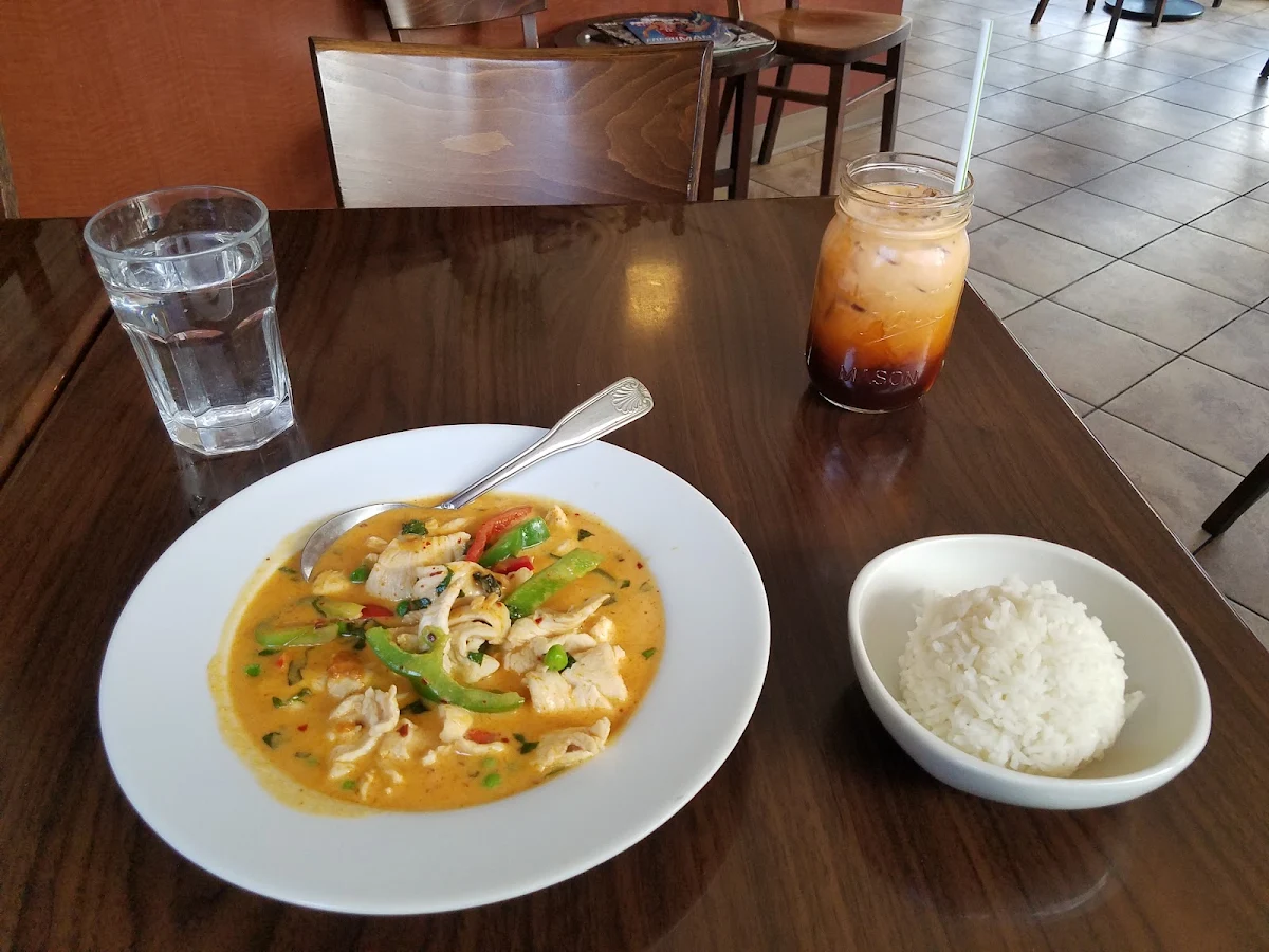 Panang Curry and Thai Iced Tea