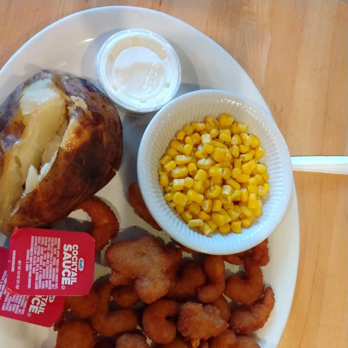 Cold Shrimp Dinner with Baked Potato