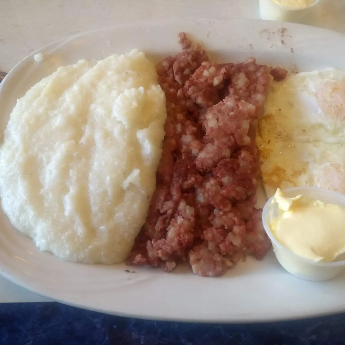 Grits Corned Beef Hash and Eggs