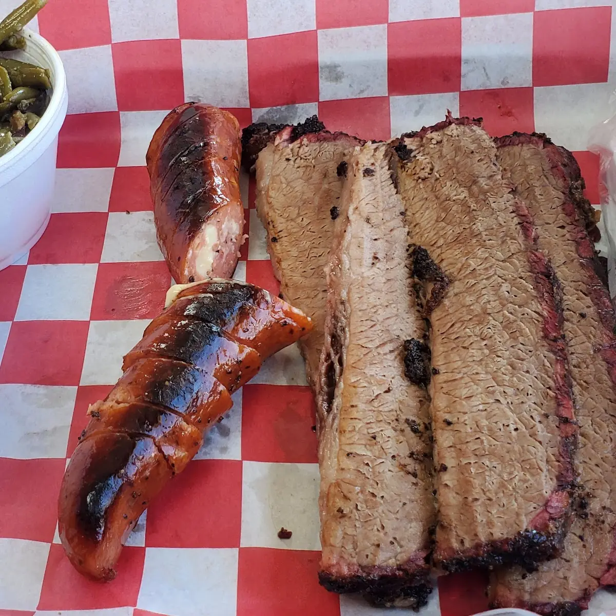 Sausage Brisket Creamed Corn Green Beans