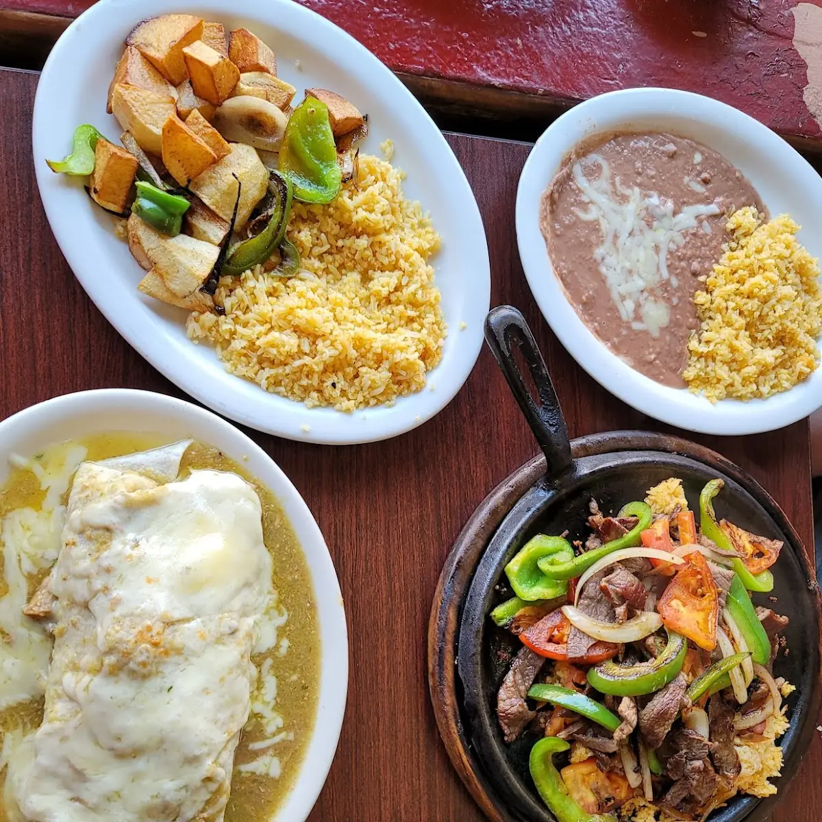 Steak Fajitas and Burrito Especial
