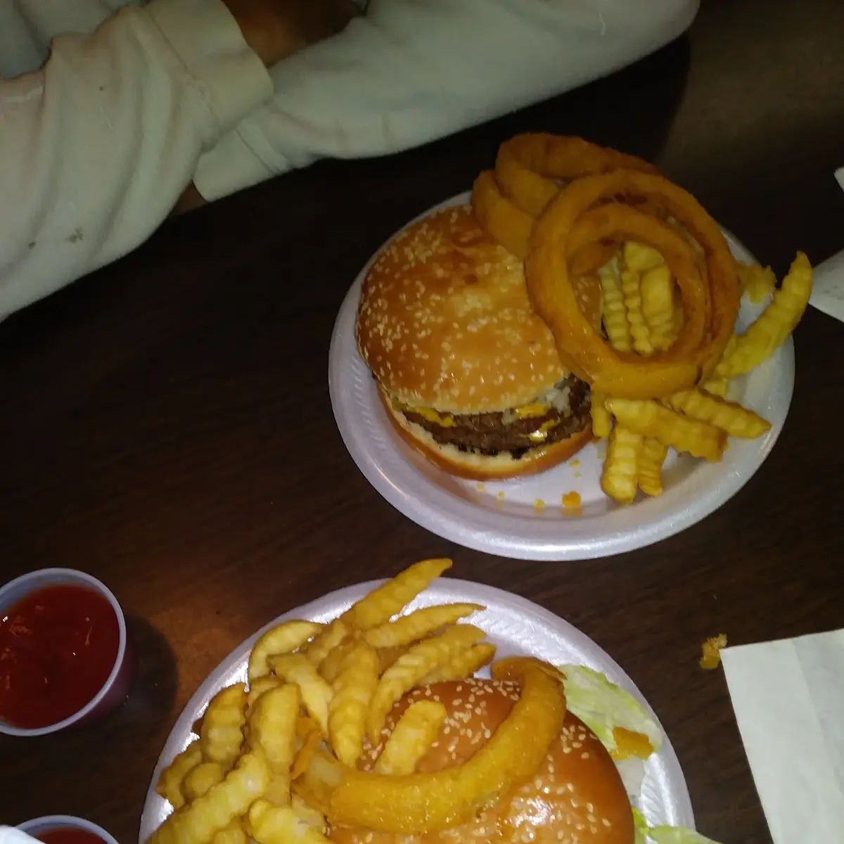Cheeseburger Platter and Double Chili Cheeseburger