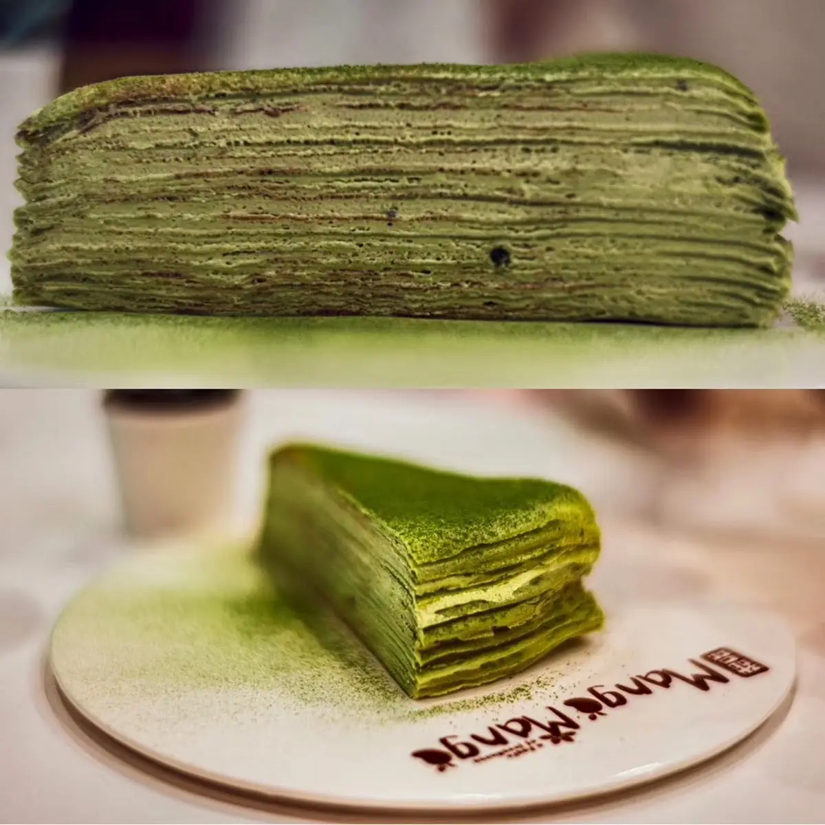 Green Tea Mille Crepe Cake
