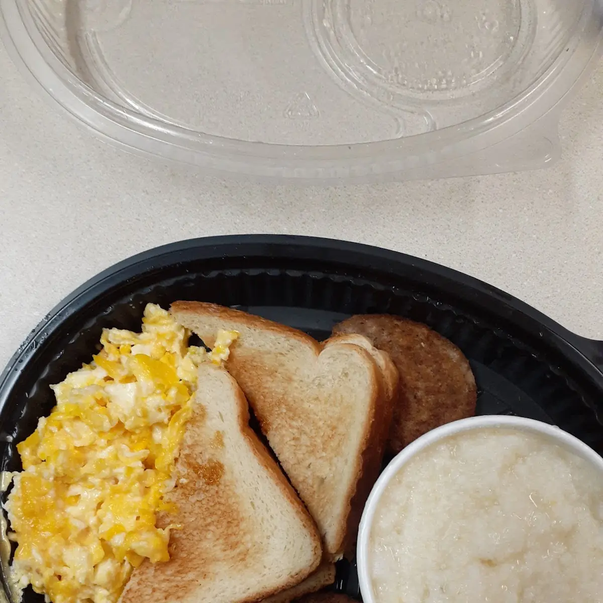 Scrambled Eggs with Cheese and Toast