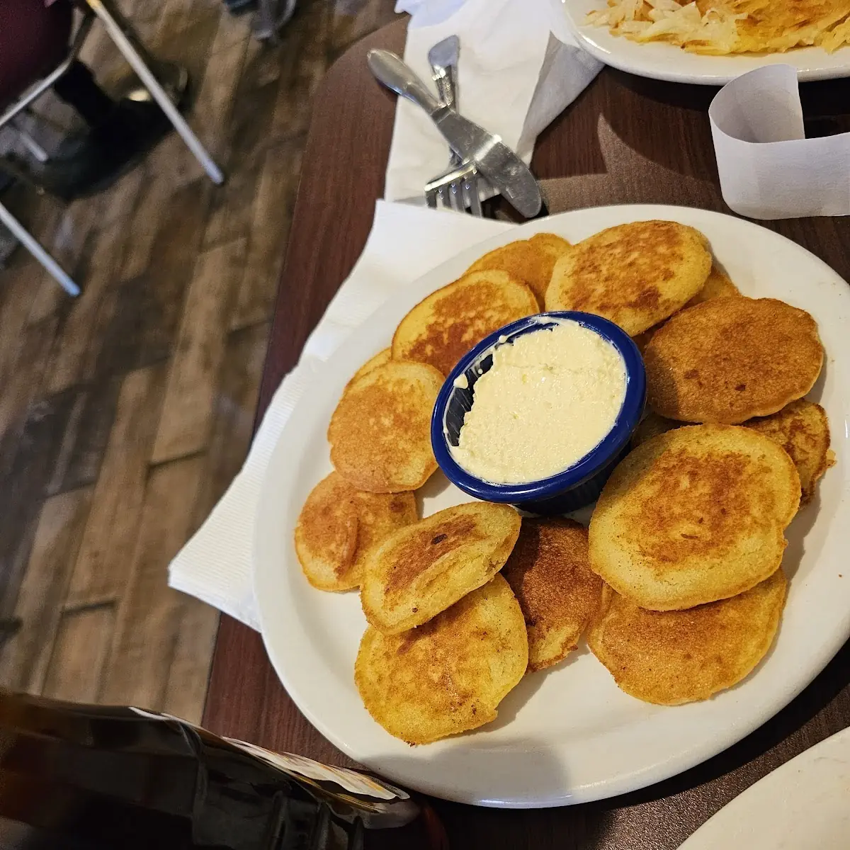 Small Round Pancakes with Butter