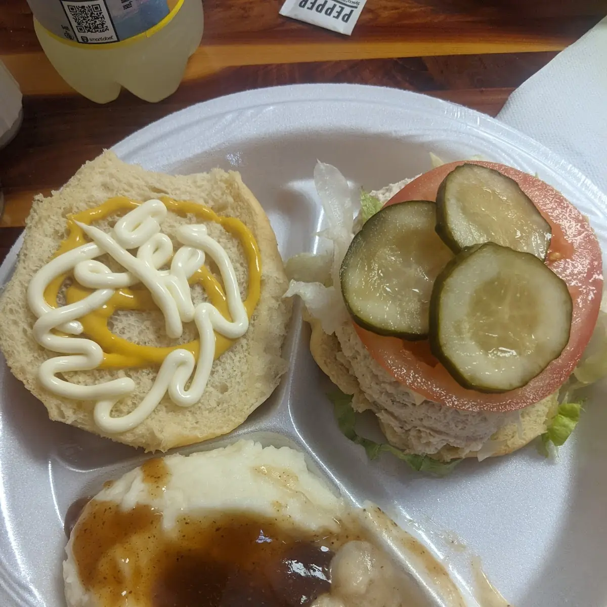 Chicken Salad with Mashed Potatoes