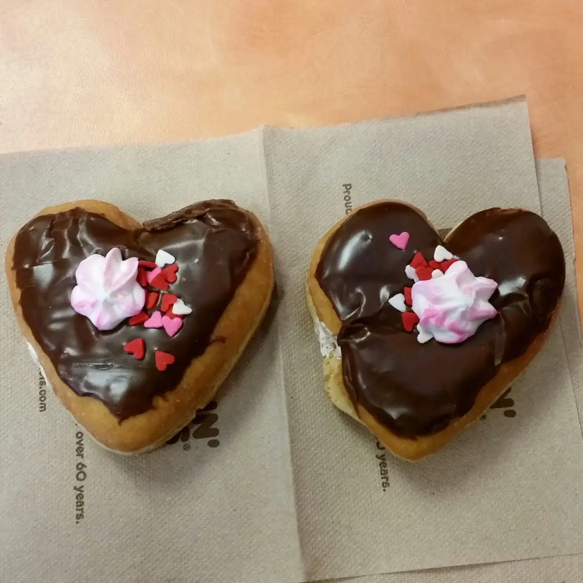 Boston Creme Valentine Donuts