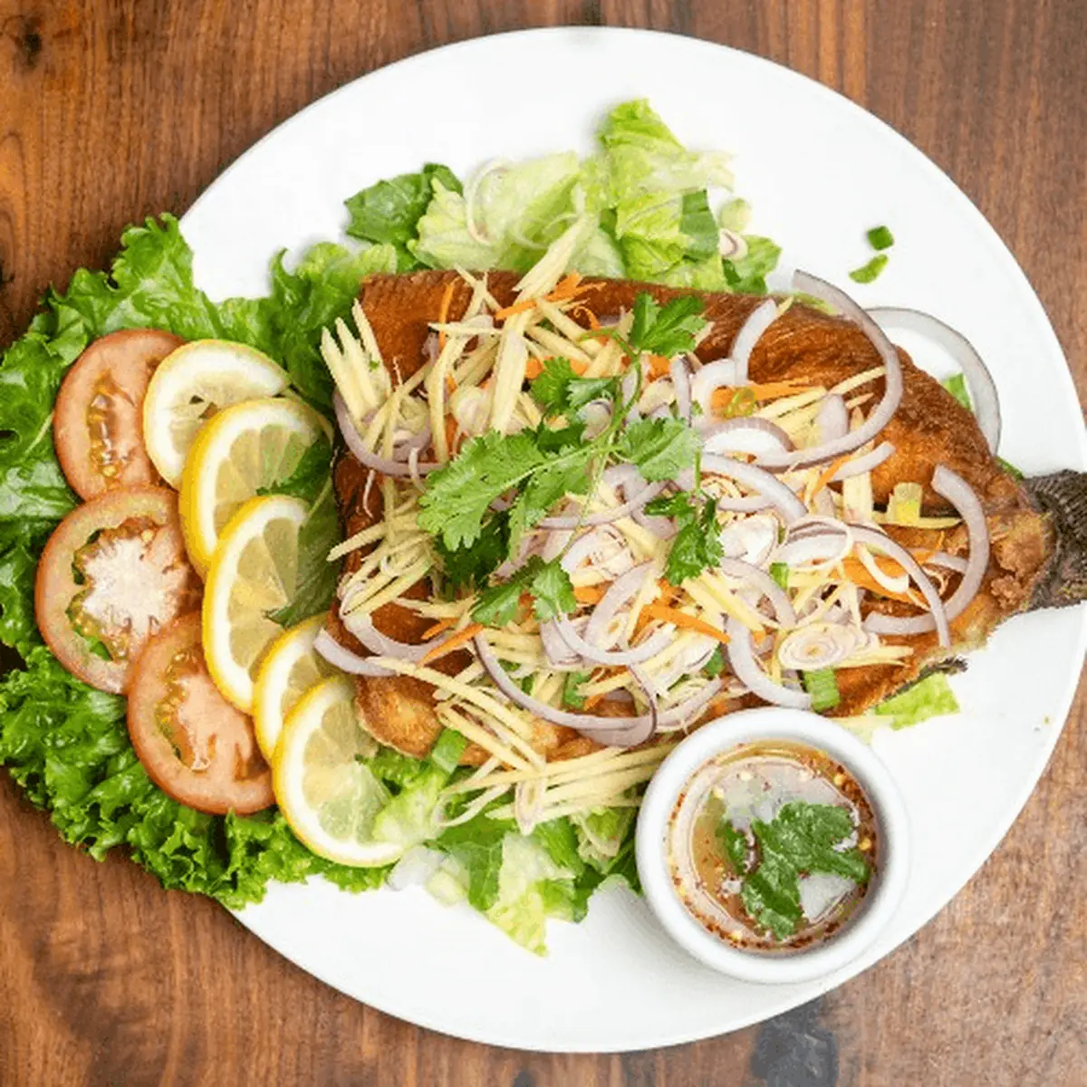 Crispy Rainbow Trout with Lemon Grass Salad