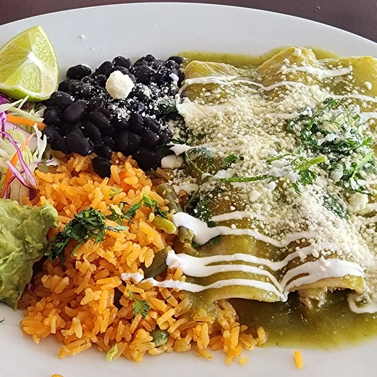 Cheese Enchilada with Green Sauce