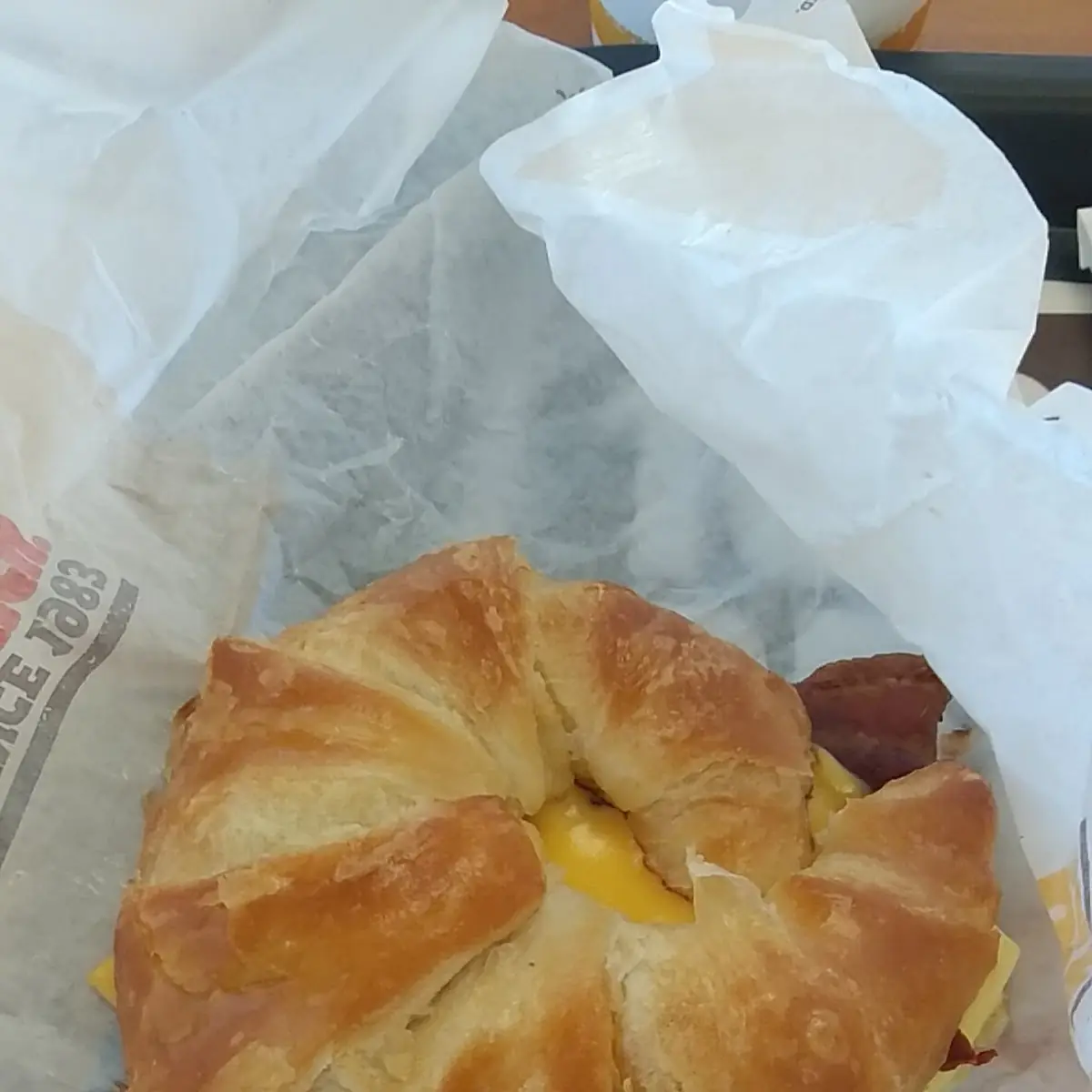 Bacon Egg Cheese Croissant Sandwich