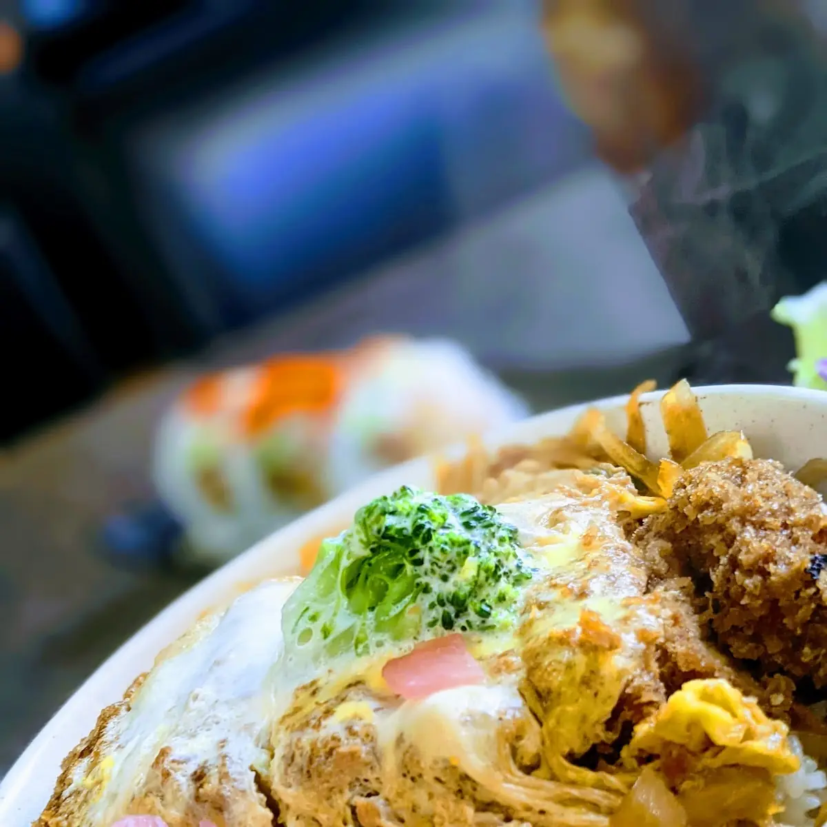 Niban's Pork Katsu-Don Bento and Soft Shell Crab Roll