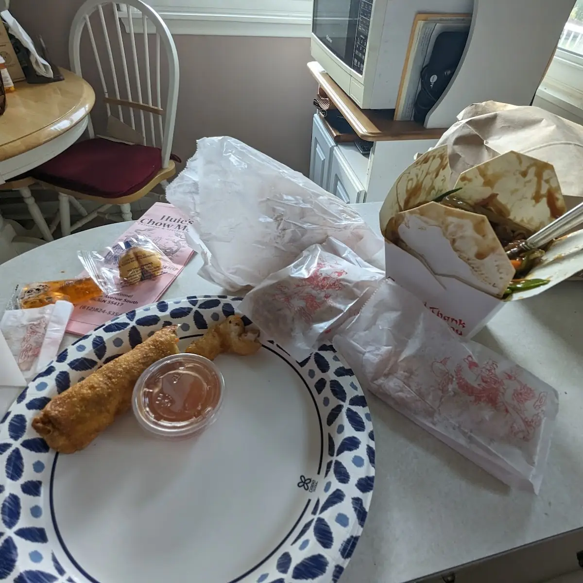 Egg Roll and Beef Sub Gum