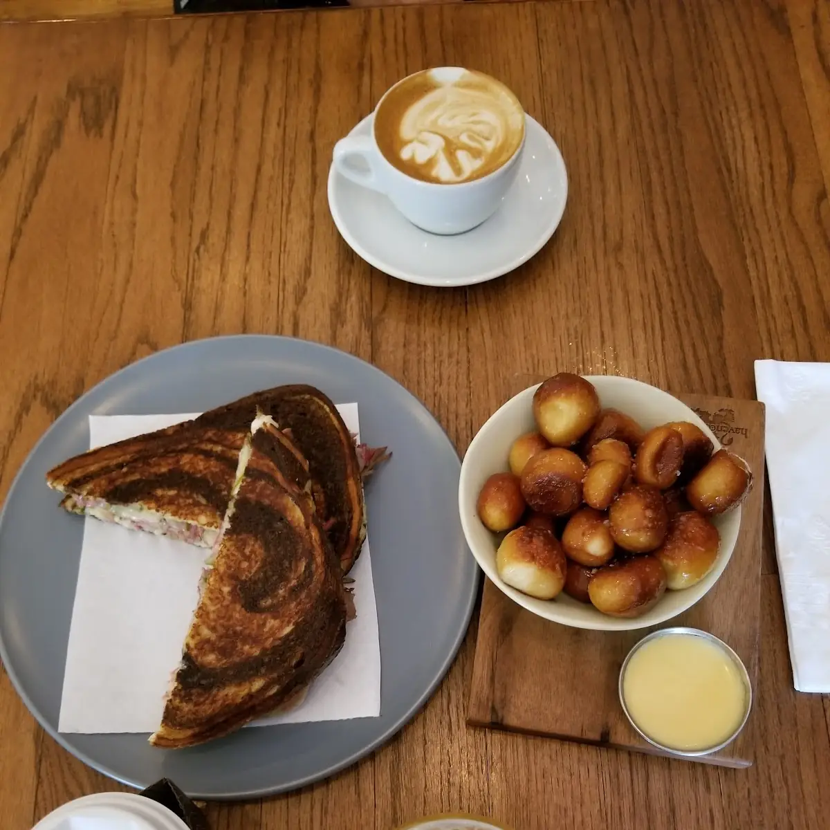 Reuben Sandwich and Pretzel Bites