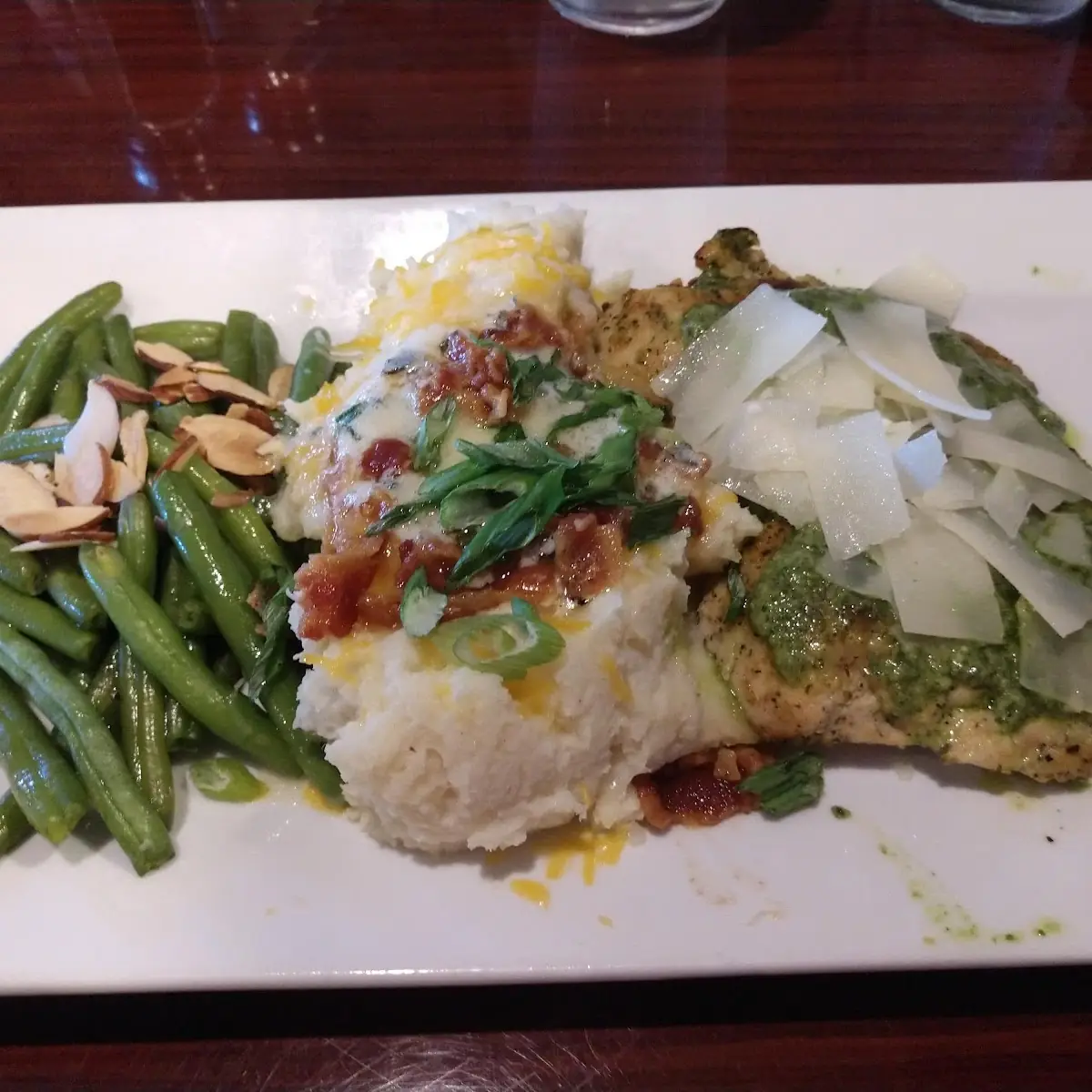 Loaded Mashed Potatoes and Green Beans