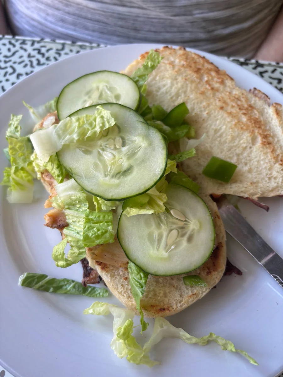 Chicken Sandwich with All Toppings Except Tomatoes