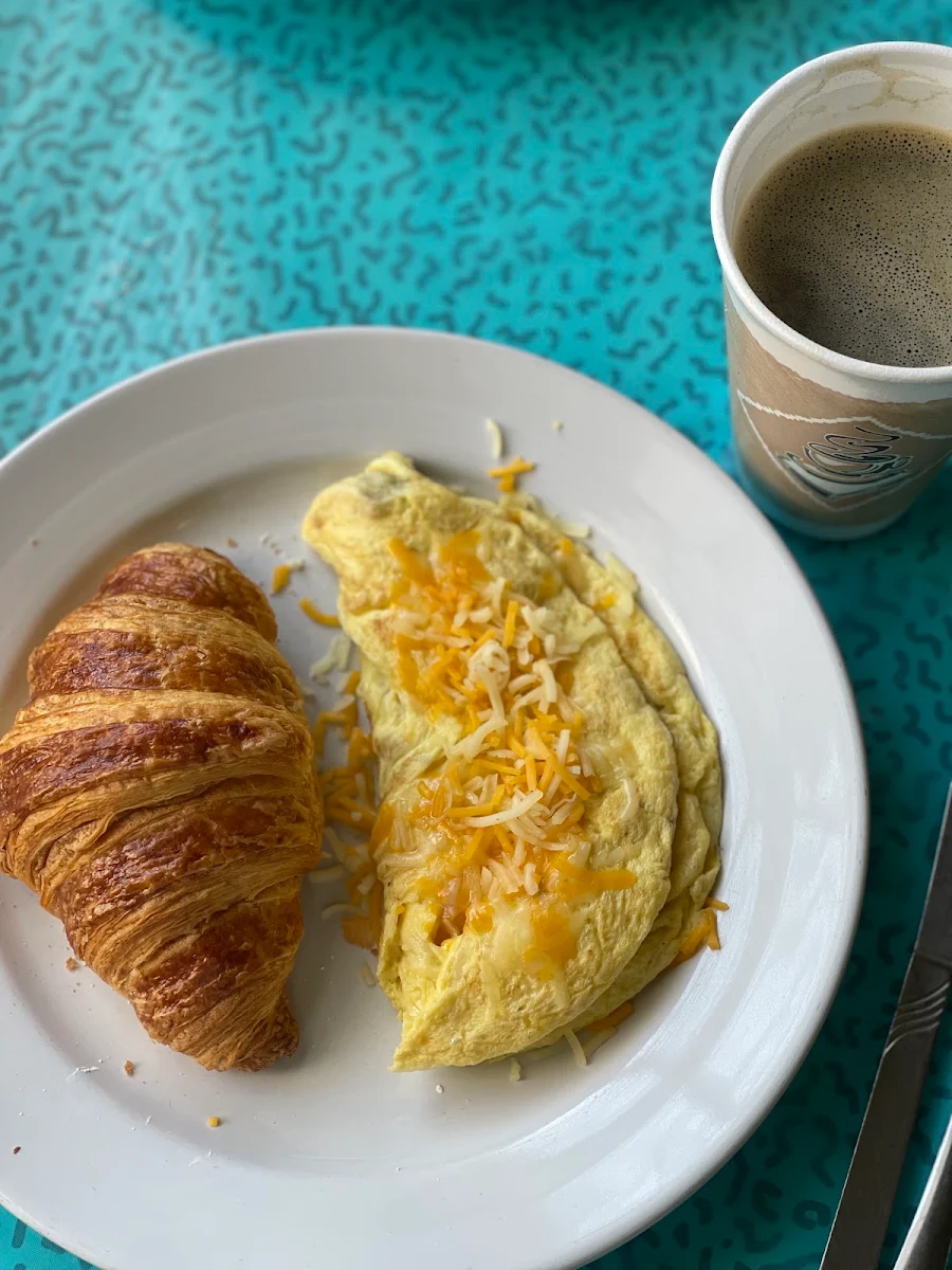 Ham and Cheese Omelette with Croissant