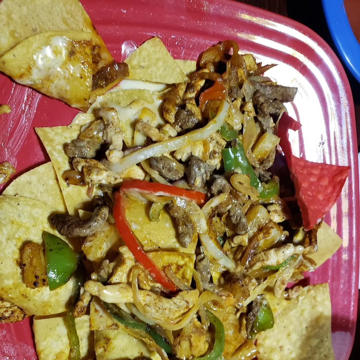 Chicken and Beef Steak and Pineapple Nachos