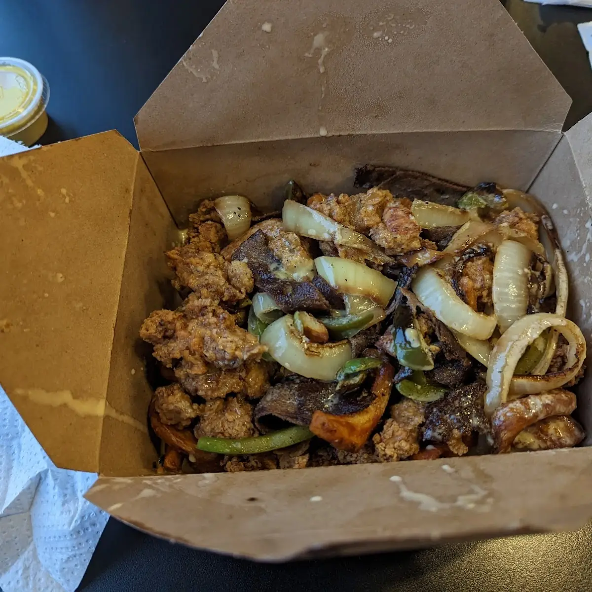 Cheese Steak Box with Sauce